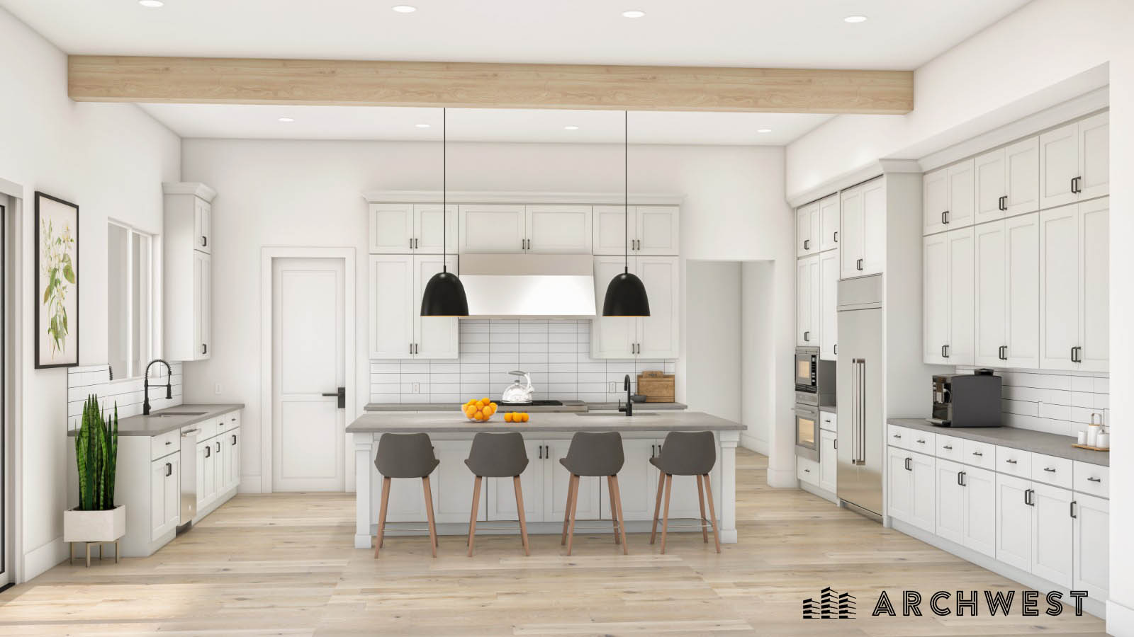 2. 3D Render of a Contemporary Kitchen, Arizona, USA (2)